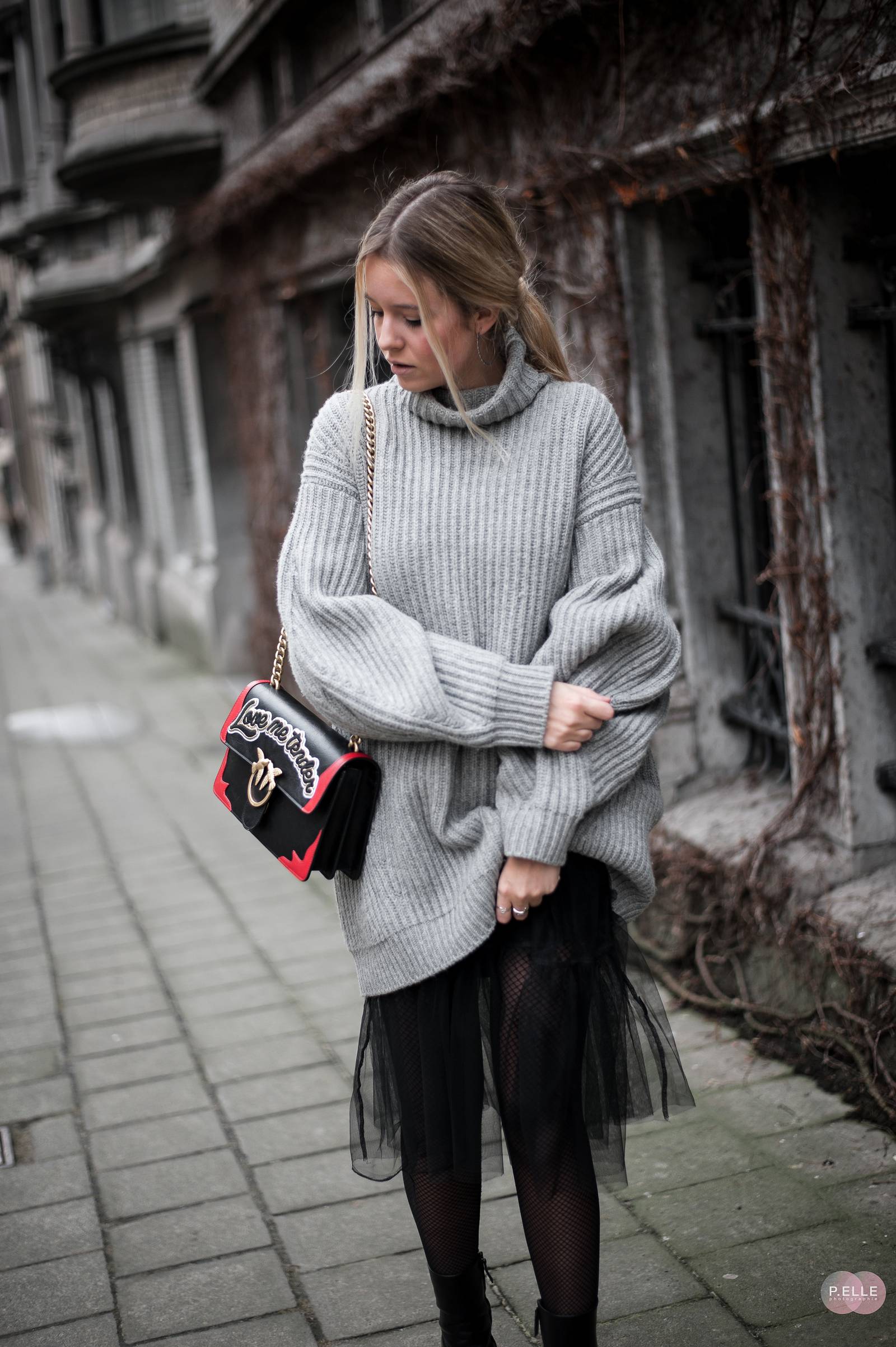 Oversize knit, tutu dress