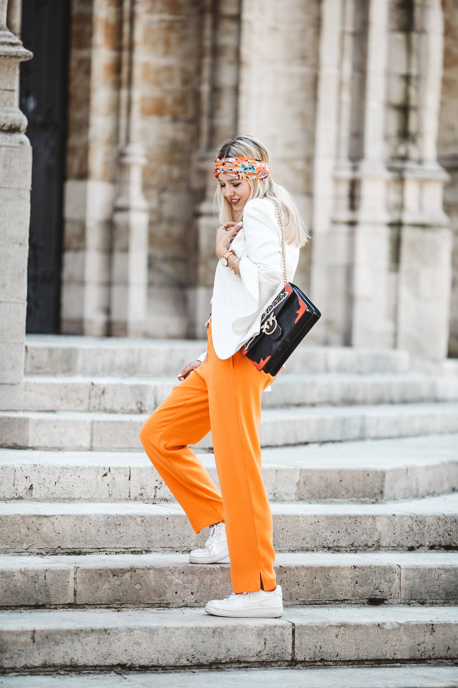 Pantalon palazzo orange