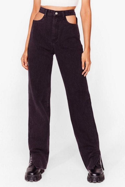 jeans noir avec trous taille Nasty Gal