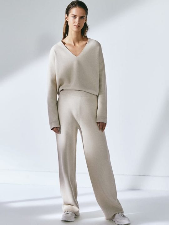 pantalon en maille massimo dutti
