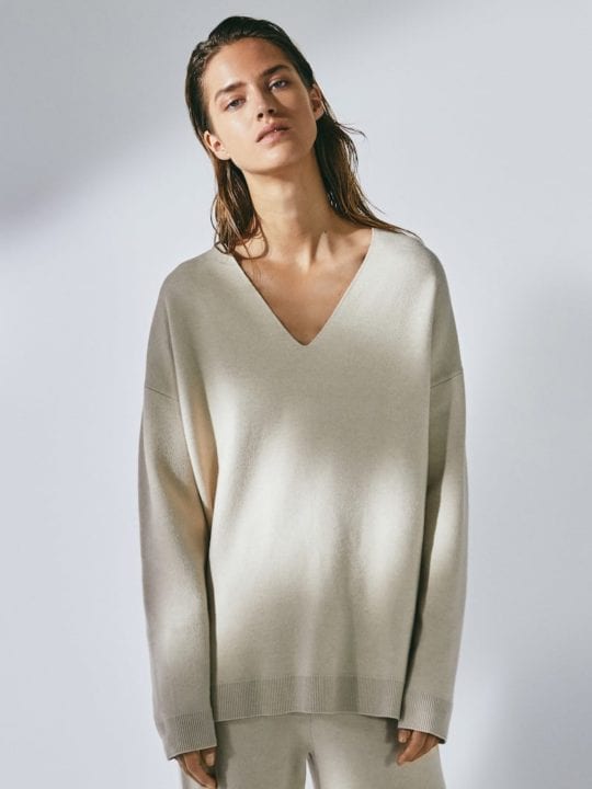 pull en V maille massimo dutti
