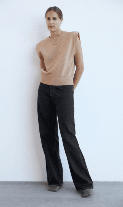 top beige épaulettes Zara