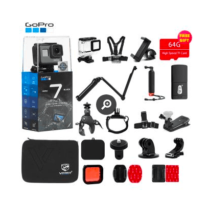 GoPro HERO7 Noir Caméra d'action + Kit d'accessoires de sport Fnac