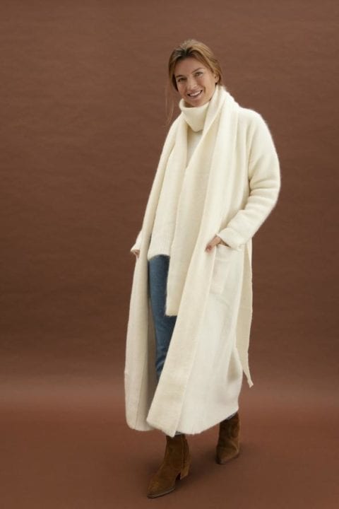 Long gilet creme - Oscar the collection