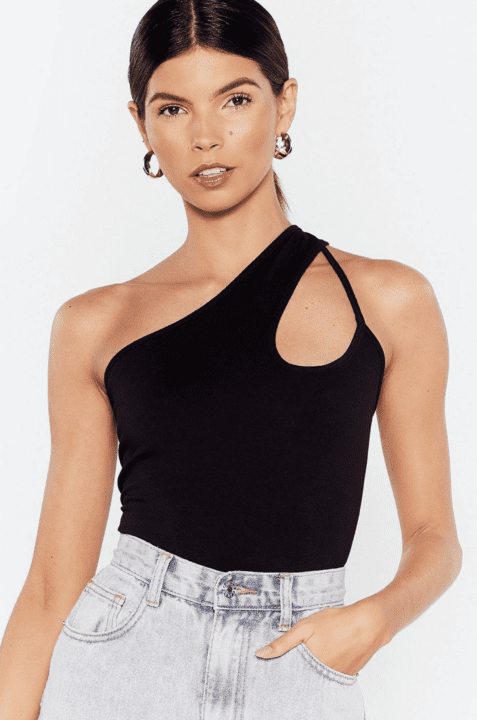 top asymétrique noir nastygal
