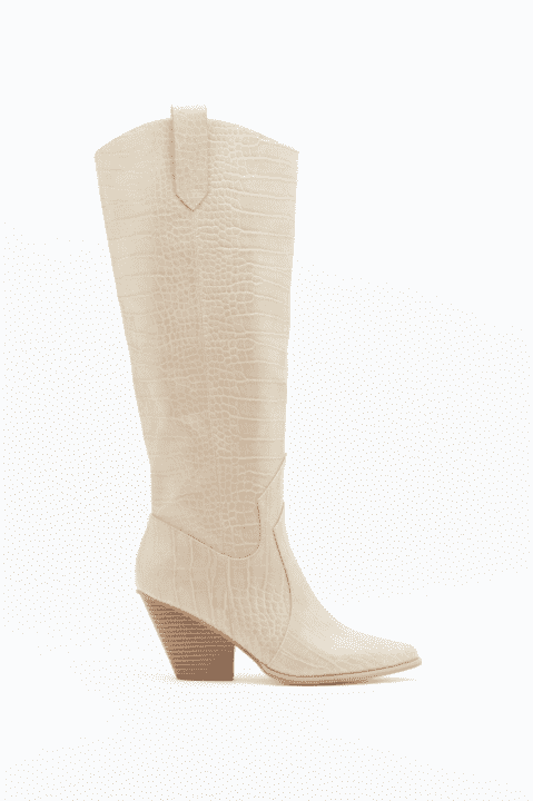 bottes croco beige