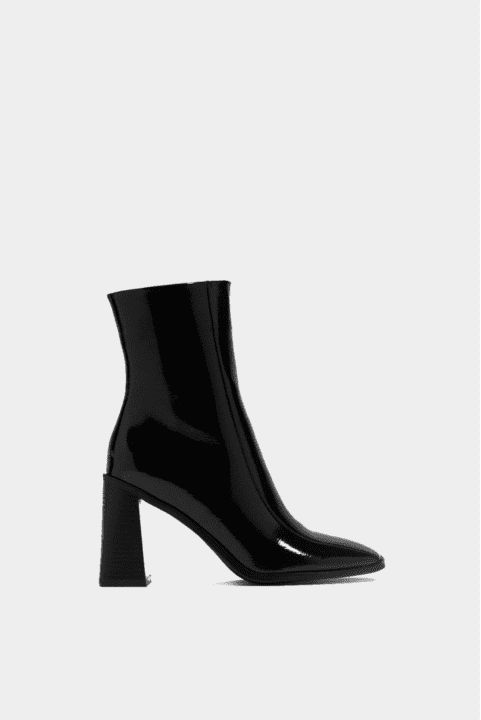 bottines noires vernies à talons nastygal
