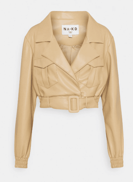 Veste en simili cuir beige Nakd