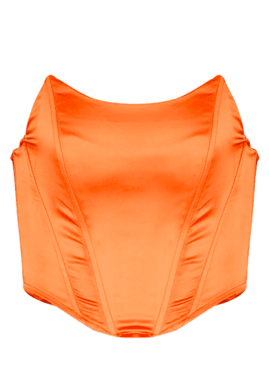 Bustier corset orange satin PLT
