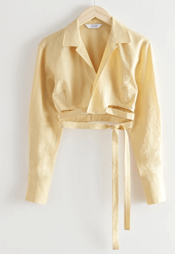 Chemise croisée jaune Other&Stories