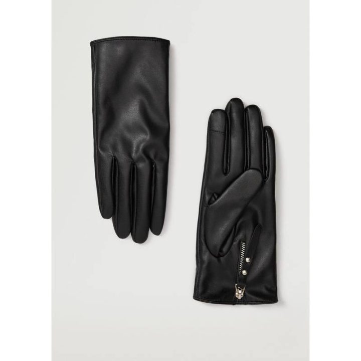 gants noirs similicuir