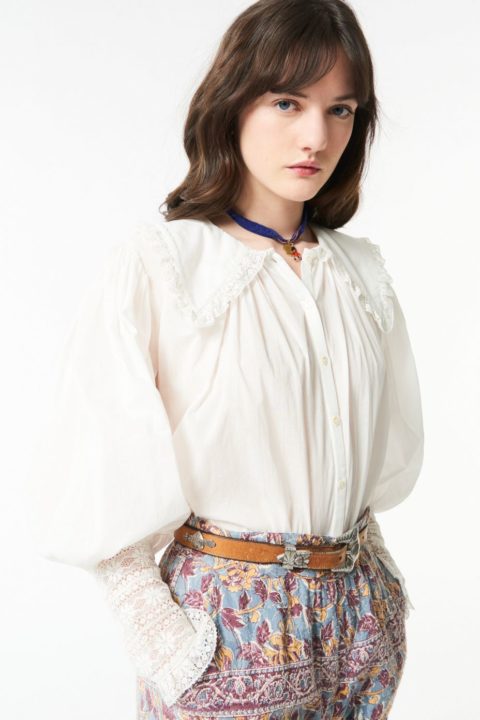 chemise blanche dentelle col