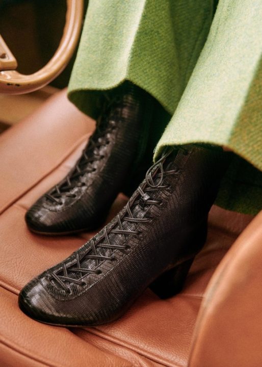 bottines noires hiver lacets