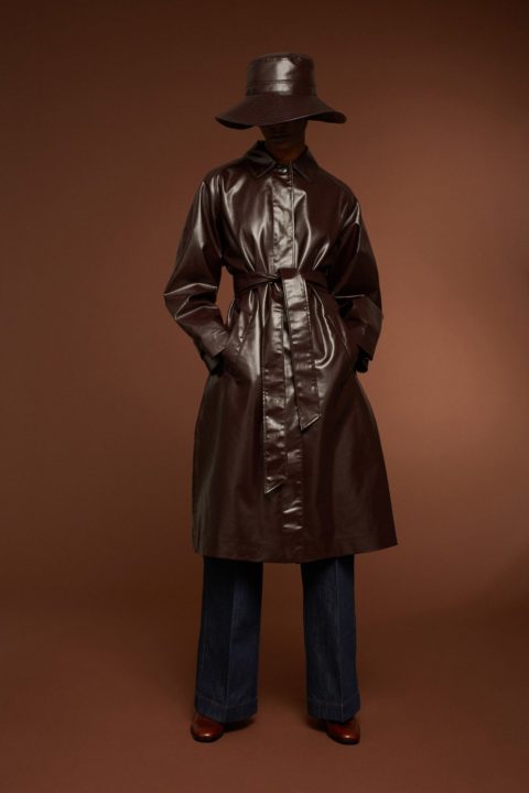 manteau vinyl chocolat
