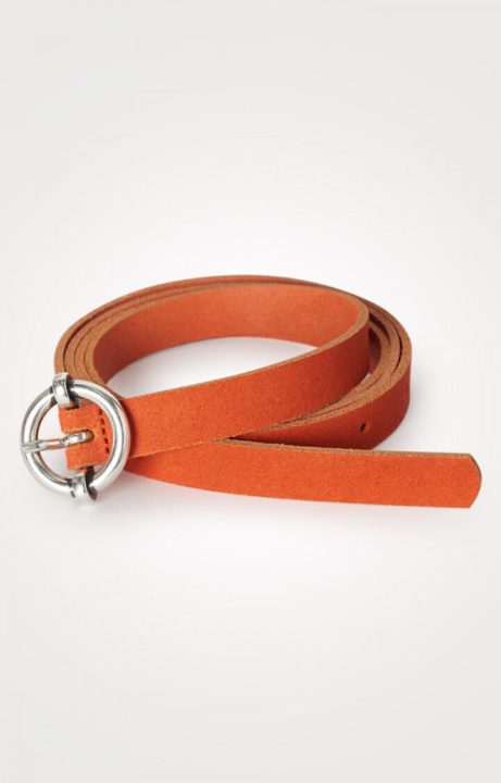 ceinture orange boucle argentée