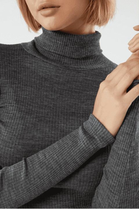 sous pull gris laine soie