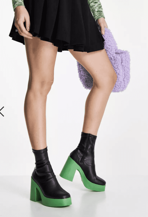 Bottes Asos Design noires à semelle verte