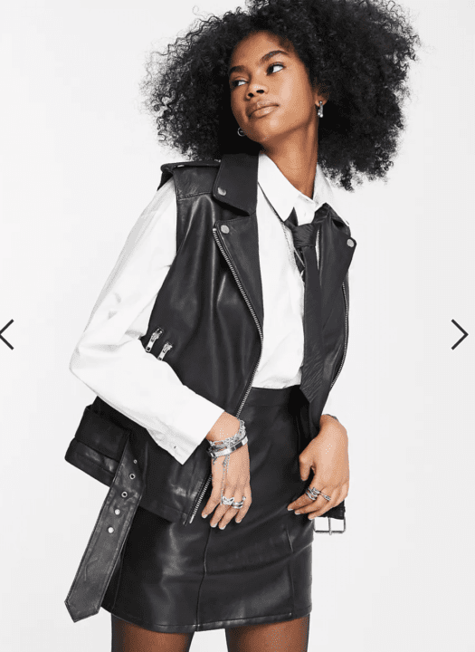 Veste en cuir sans manches Asos