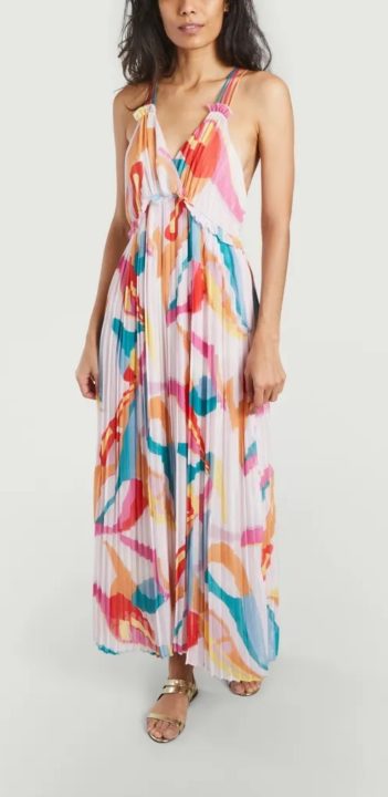 Robe Longue Imprimée Multicolore- Suncoo