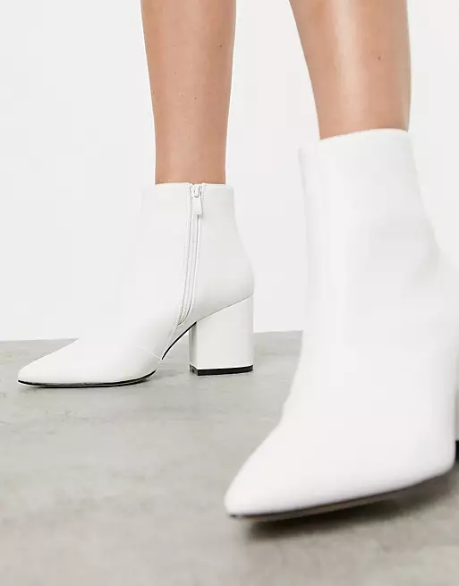 RAID Wide Fit Kola Ankle Boots in White