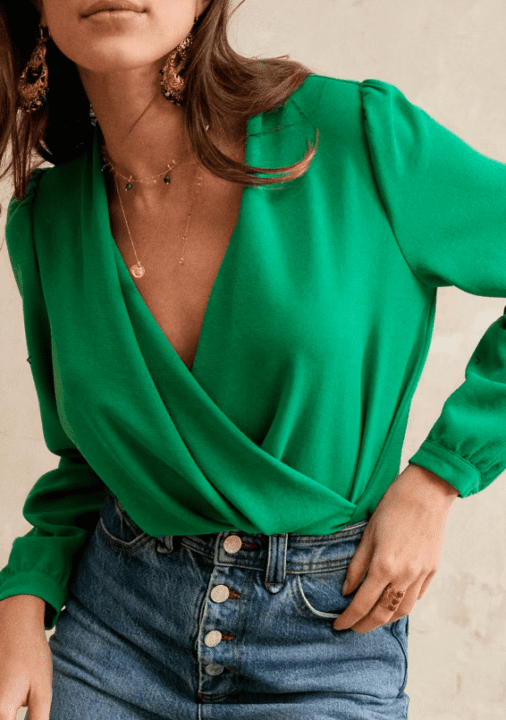 blouse verte Sézane