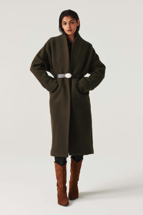 Manteau Colin Ceinture Kaki - Ba&sh