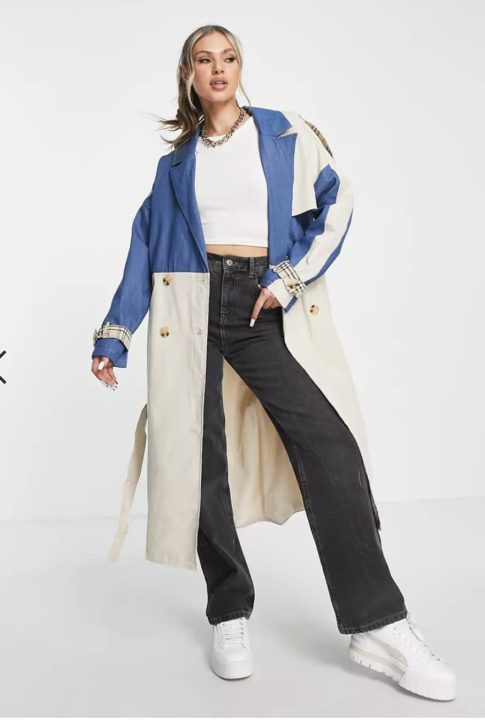 Trench coat femme bicolore