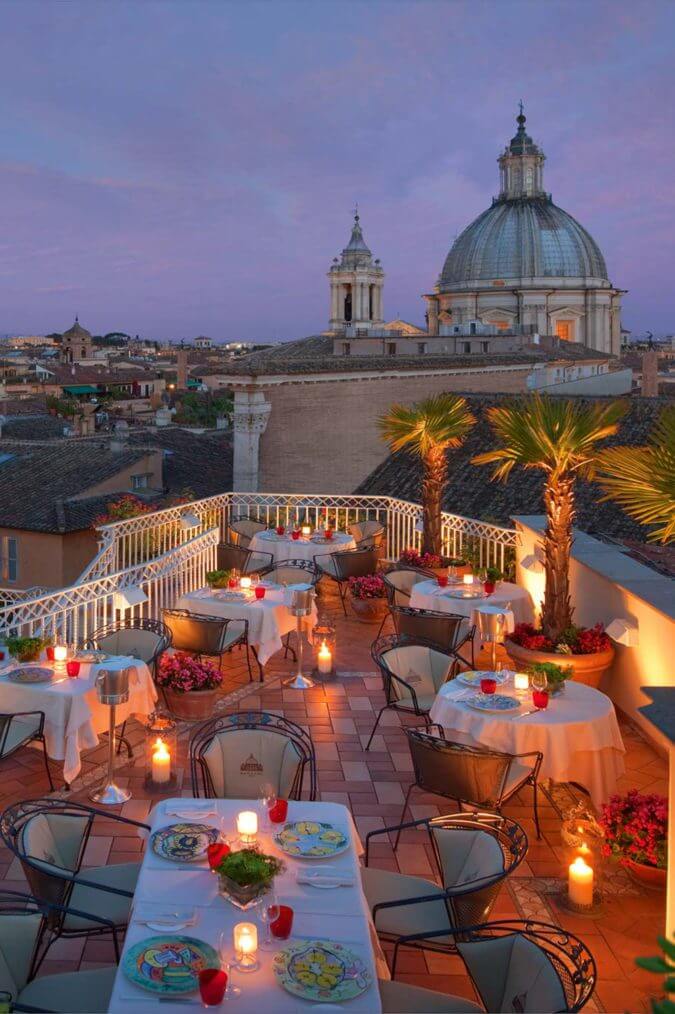 Restaurant rooftop Rome