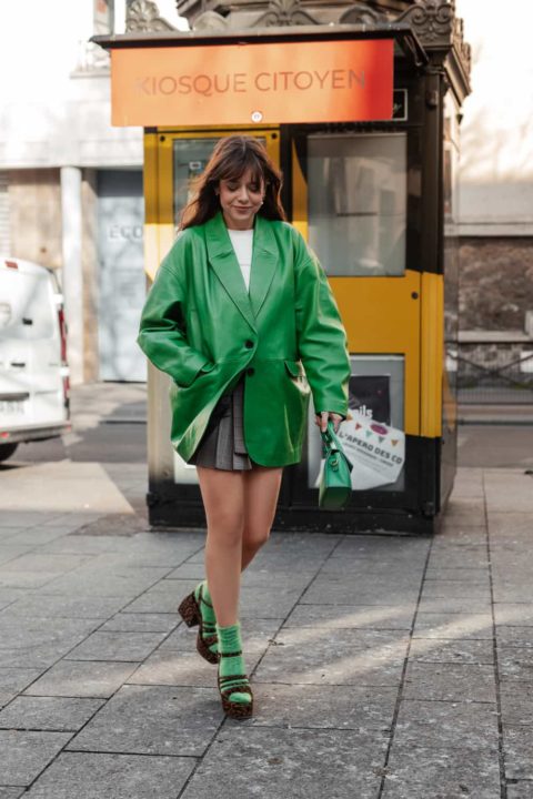 Paris Fashion Week Février 2023 Tenue Blazer Vert