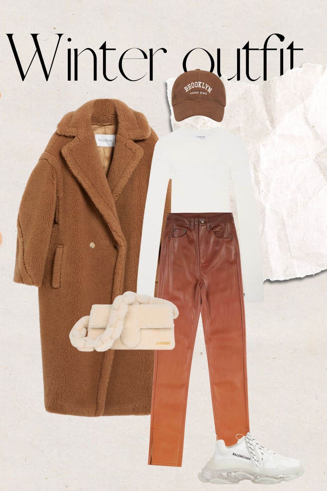 Winter outfit idea teddy coat