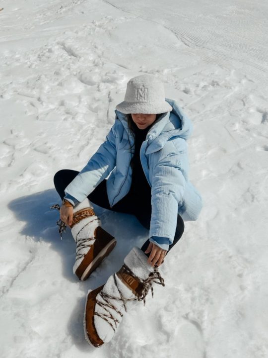 Ski Femme veste bleue Moon Boots teddy