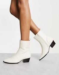 boots blanches talons santiags femme