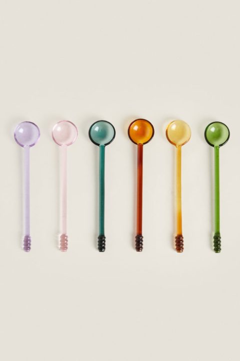 ensemble de cuillères colorées en verre Zara Home
