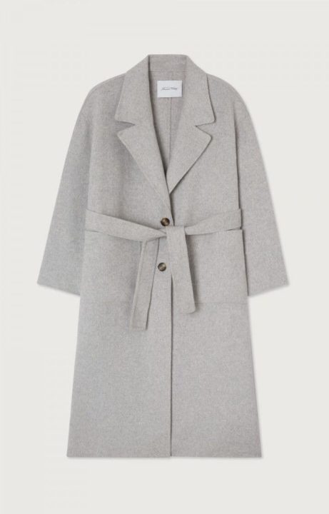 Manteau long gris clair femme AMV