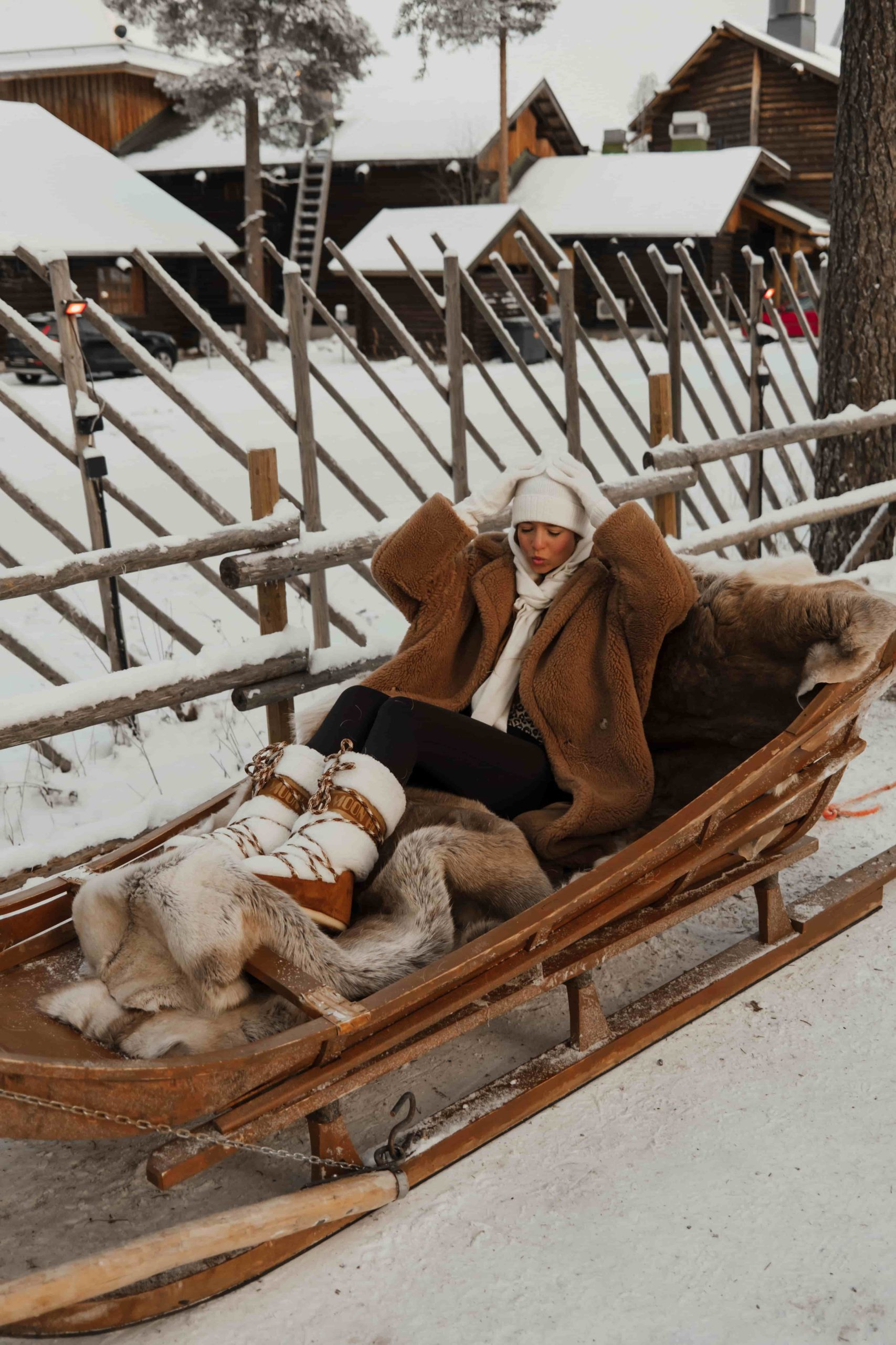 Tenue hivernale chaude pour une balade en traineau en Laponie
