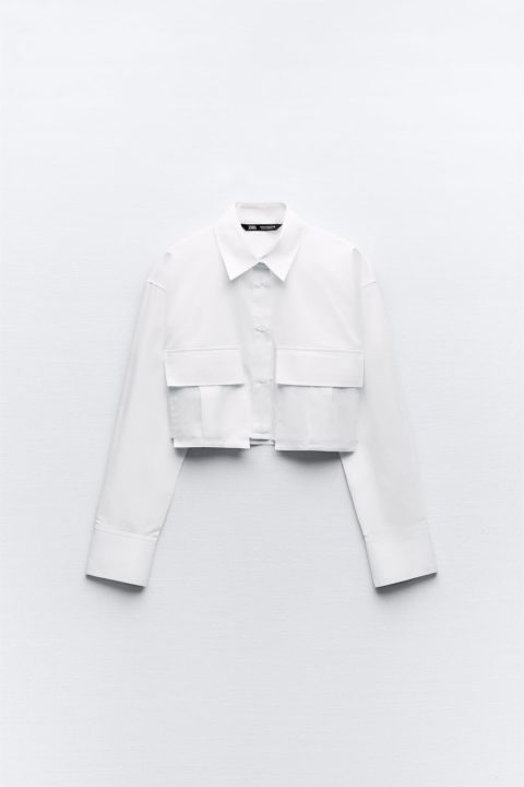 chemise blanche courte femme Zara