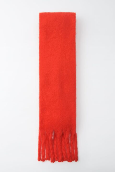 écharpe rouge à franges Zara