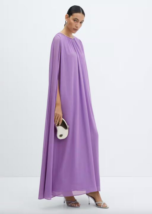 robe longue style cape lilas Mango