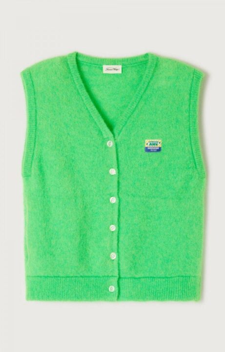 gilet sans manches en laine vert American Vintage