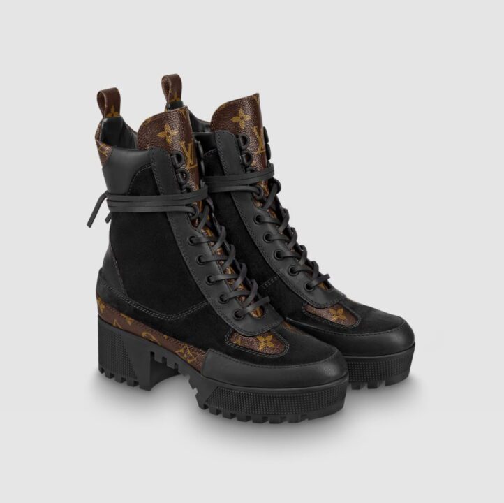 boots noires avec monogramme Louis Vuitton