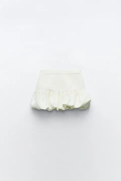 mini jupe ballon blanche Zara