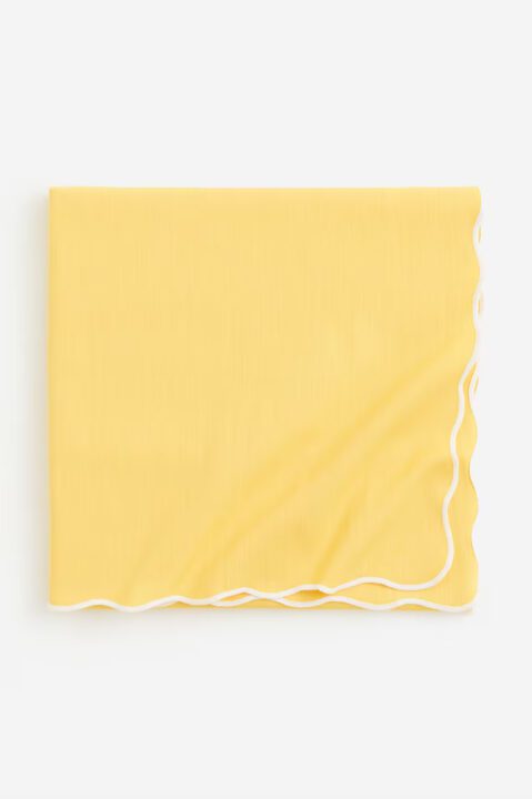 nappe jaune avec bords blancs en vaguelettes H&M Home