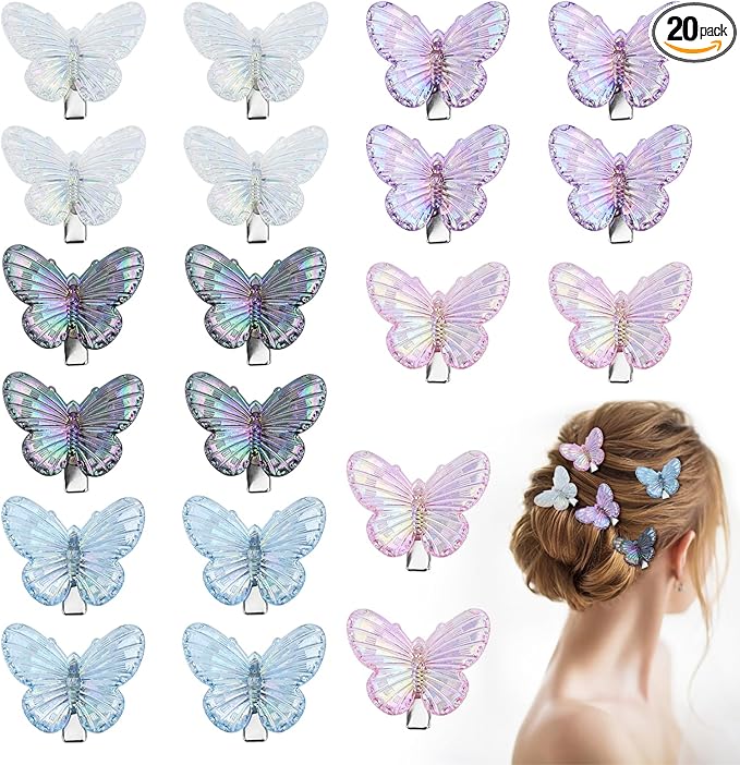 petites pinces en forme de papillon multicolores avec strass au milieu Amazon