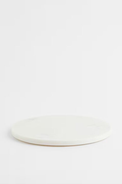 plateau rond en marbre blanc H&M Home