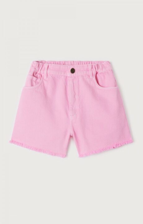 short femme en coton rose effet jean American Vintage