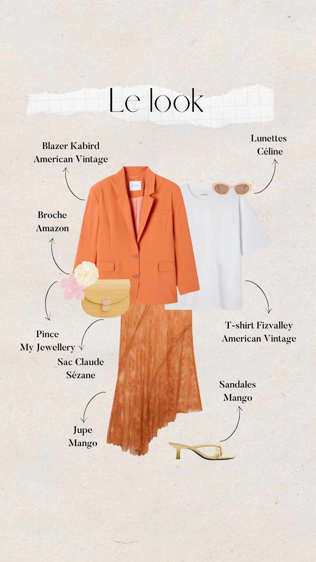 tenue élégante femme : total look orange