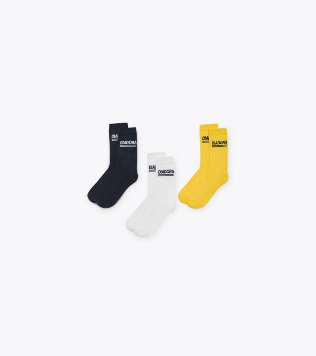 lot de 3 paires de chaussettes noires, blanches, jaunes Diadora