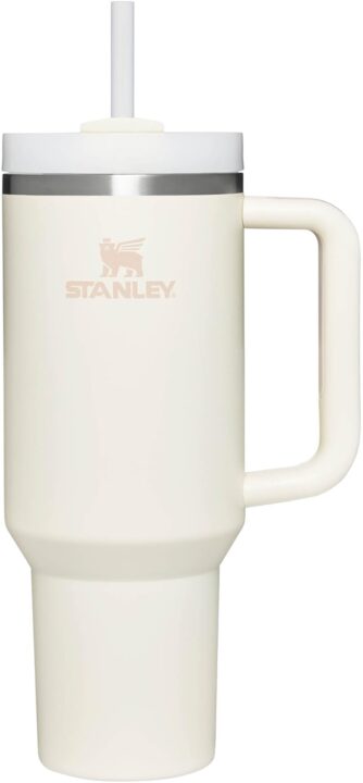 gourde blanche avec paille Stanley