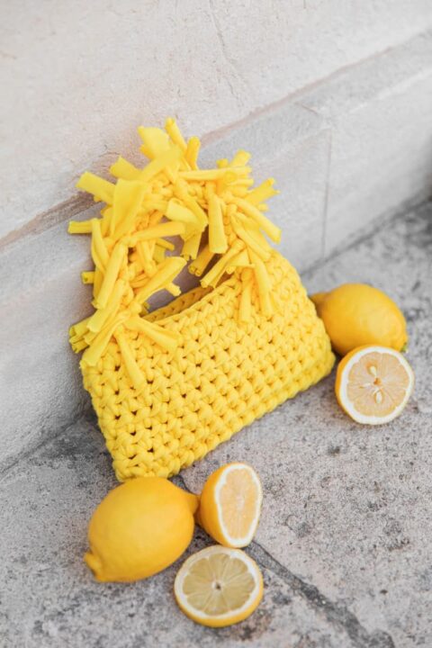mini sac crochet jaune Pretty Wire