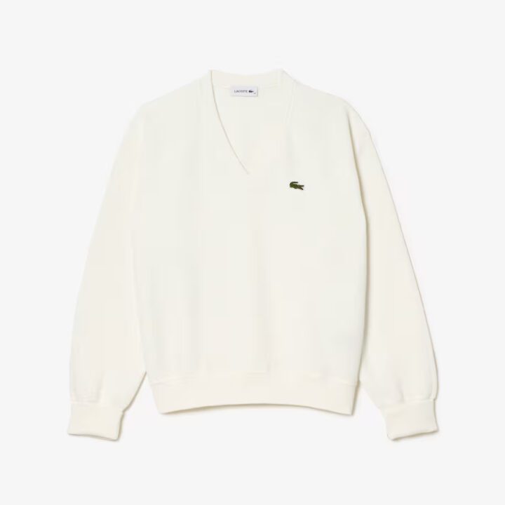 pull blanc col v Lacoste